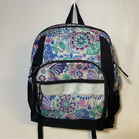L.L. Bean Bags Ll Bean Backpack Book Bag Colorful Canvas Large